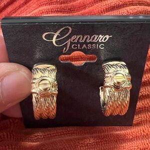 3/$18 Gennaro Classic Gold Hoop Earrings Lot 193